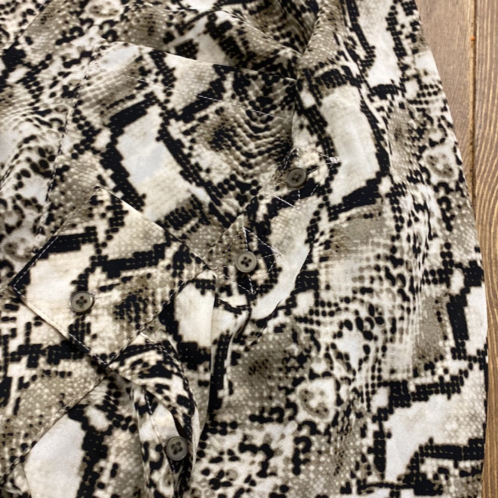 Express Snake Print Like New Polyester Dressy Blo… - image 4